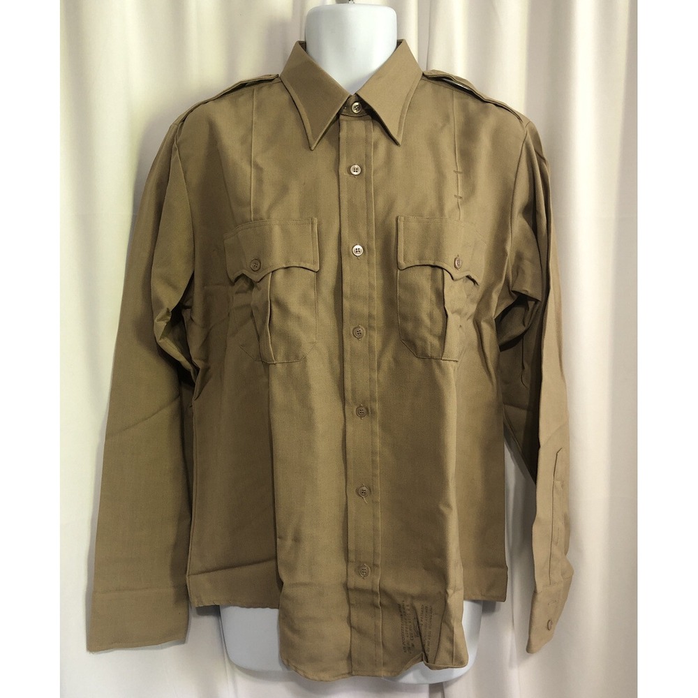 Flying Cross Distinguished Service Shirt Mens 16.5 Tan New Uniform Epaulets USA
